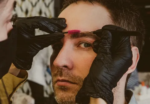 Natural eyebrow trim and shape