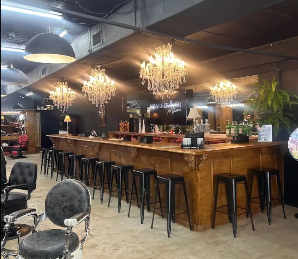 Photo of the bar inside our Barber & Co Miami Location